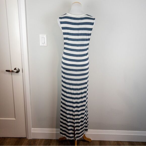 MINKPINK Womens Size XS Maxi Dress Blue White Stripe Sleeveless Jersey Stretch - Picture 3 of 9
